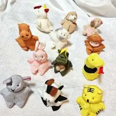 ちりめん細工の亀の巾着12支セット