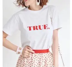 OBLI TRUE Tシャツ/ホワイト×レッド