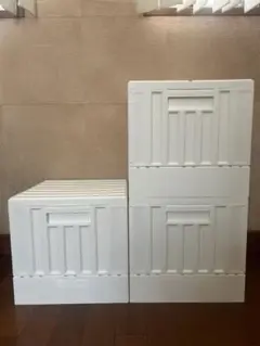 フタ付き折りたたみコンテナボックス　3個セット