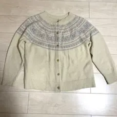 カーディガン　ノルディック柄風