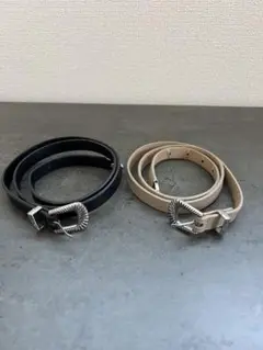 2点セット　 ベルト　ブラック　ベージュ　セット売り