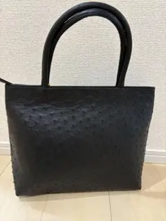 【美品】オーストリッチ　本物のダチョウ革 ショルダーバッグ 黒