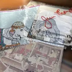 【新品未使用】JIM THOMPSON ゾウ柄 シルクハンカチ