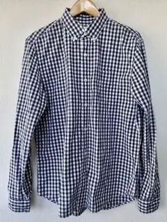 【未使用試着のみ】GAP ネイビー ギンガムチェック ボタンダウン シャツ