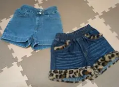デニムショートパンツ2点セット