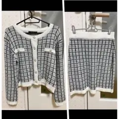 ツイードニット セットアップ まとめ売り 韓国系 Lサイズ 綺麗め