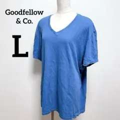 6-42 Goodfellow & Co. VネックTシャツ 【XL】青 ブルー