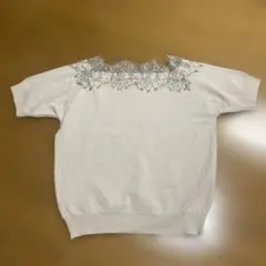 TOCCO 美品♡半袖ニットレース トップス