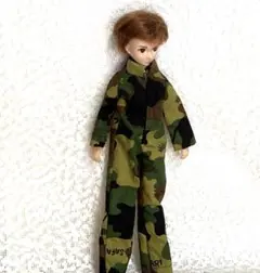 リカちゃん服　ハルト君迷彩つなぎ