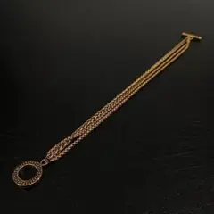 アンティーク ゴールド チェーン ブレスレット 金 トグルクラスプ トリプル