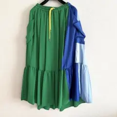 新品☆山本寛斎　SUPER LADY カラフルパッチワークフレアスカート　M