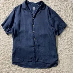 【美品】イレブンティ　半袖シャツ　オープンカラー　リネン100％　40サイズ　L