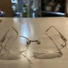 シルバーメタルラウンドフレーム眼鏡