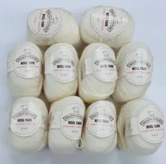 【同梱不可】毛糸 まとめ売り 10玉 白 ウール