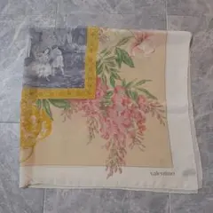 valentino イタリア製 花柄 大判シルクスカーフ