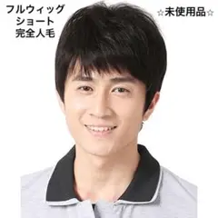 フルウィッグ ショート 完全人毛 手植え ストレート かつら