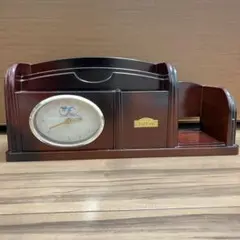 ★最終値下げ★ 昭和レトロ　デスクオーガナイザー 時計付きビンテージ　おまけ付き
