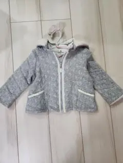 クミキョク　フリースキルティングジャケット 90cm グレー