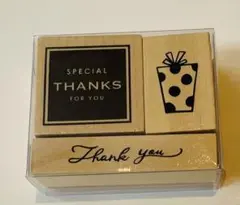 Thank youスタンプ 3点セット 木製