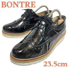 BONTRE　ボントレ　ブラック　レザー　ローファー　23.5　エナメル