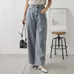 ストーン　スタッズ　デニム　ワイドパンツ　新品