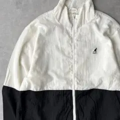 13782 KANGOL 刺繍ロゴ ツートン ナイロンジャケット
