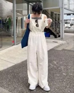Kastane カットアウトシャーリングサロペット