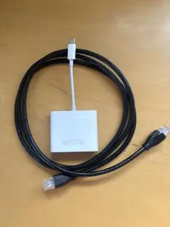 USB変換アダプターUSB-A+USB-C+RJ45、LANケーブル1.5m