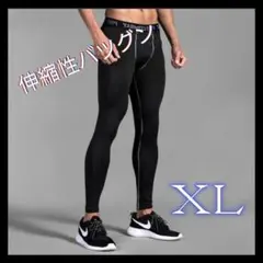 スポーツタイツ スパッツ レギンス アンダーウェア グレーライン 黒XL 2c4