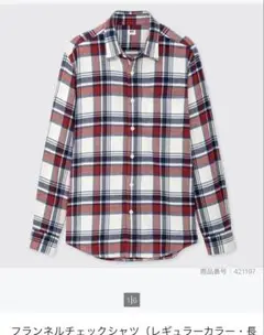 UNIQLO ユニクロ　フランネルチェックシャツ 白　赤　ホワイト　レッド　L
