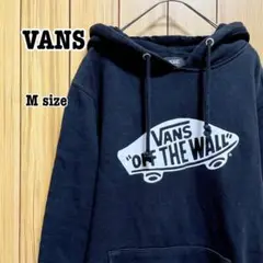 VANS 　ロゴパーカー　フード付　プリント　ブラック　綿100%　M