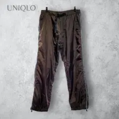【UNIQLOユニクロ】　裏起毛　ナイロンパンツ　洗える　ジャージ　サイドライン