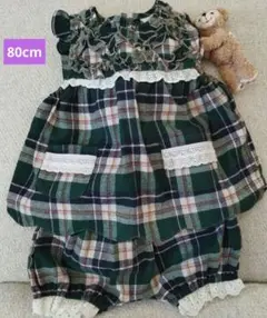 skape セットアップ　80cm ギンガムチェック