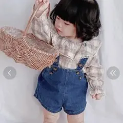 CERCA ショートサロペット100cm ブルー