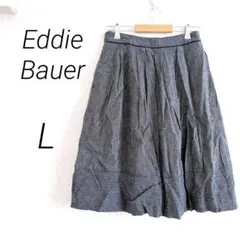 Eddie Bauer エディバウアー　膝丈フレアスカート L ダークブルー