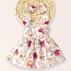 SHEIN 花柄 ワンピース ヘアバンド セット 1-3M