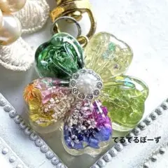 No.177オルゴナイト お花②型　ペリドット・レモンクォーツ・水晶