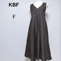 【ケービーエフ】美品 チェック柄 タックプリーツ ノースリーブワンピース F