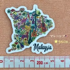 ★9503【新品】ステッカー Malaysia マレーシア アジア 地形 花