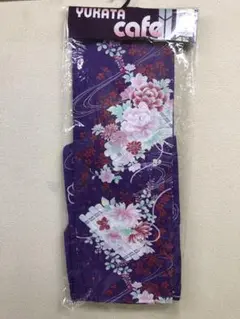 新品Yukata Cafe 紫色花柄 浴衣 フリーサイズ