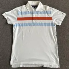 綿100% TOMMY HILFIGER Ｓサイズポロシャツ ストライプ柄
