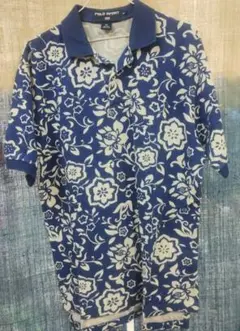 POLO SPORT 花柄ポロシャツ M ネイビー