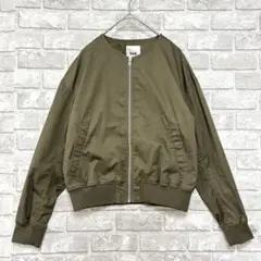 コエ MA-1風 ノーカラー ブルゾン ライトジャケット F カーキ ミリタリー
