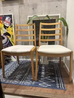 IDC大塚家具 ダイニングチェア シネマ HOC-096 WO 椅子2脚セット
