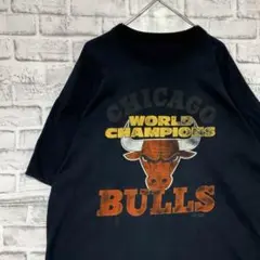 USA製90sヴィンテージTシャツ！シングルステッチブラックブルズ古着XL730