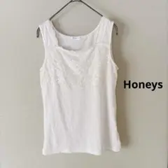 HoneysCINEMA CLUB レース付きタンクトップ M ホワイト