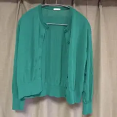 お値下げ！GU グリーン カーディガン Lサイズ