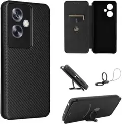 フリップ ケース 液晶 保護 フィルム ブラック Oppo A79 5G 手帳