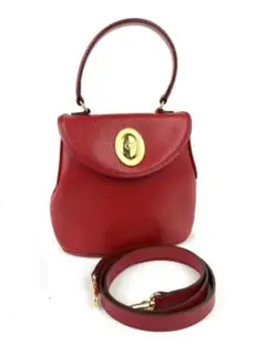 【美品】Christian Dior 2wayショルダーバッグ 赤 ゴールド