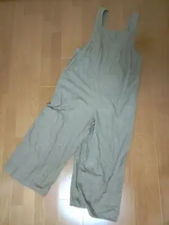 オーバーオール　リネン混　麻　サロペット